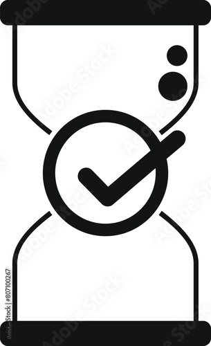 Hourglass approved duration icon simple vector. Plan time event. Timer element