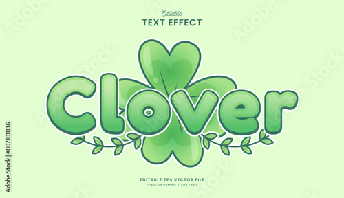 decorative editable green clover text effect vector design