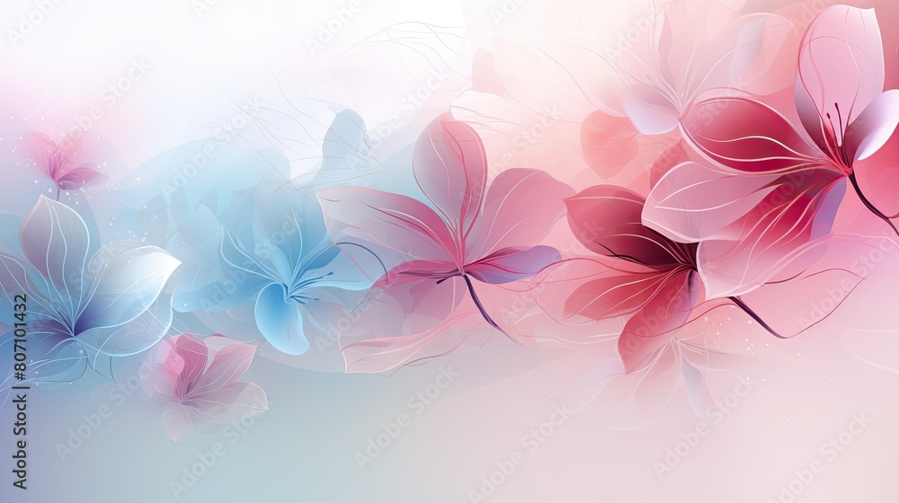 Soft gradient background with delicate floral elements