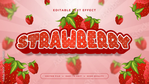 Pink green and red strawberry 3d editable text effect - font style