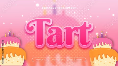 Pink orange and beige tart 3d editable text effect - font style