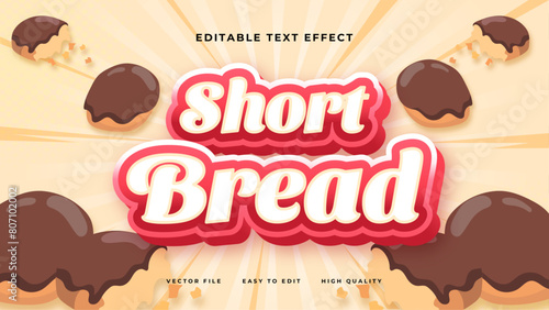 Brown white and red shortbread 3d editable text effect - font style