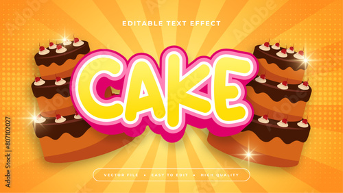 Orange pink and brown cake 3d editable text effect - font style