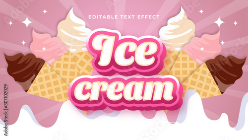 Colorful ice cream 3d editable text effect - font style