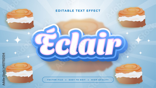 Brown blue and white eclair 3d editable text effect - font style
