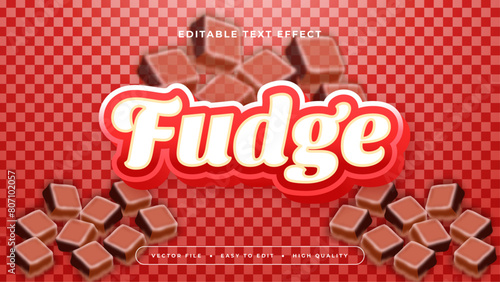 Red brown and white fudge 3d editable text effect - font style