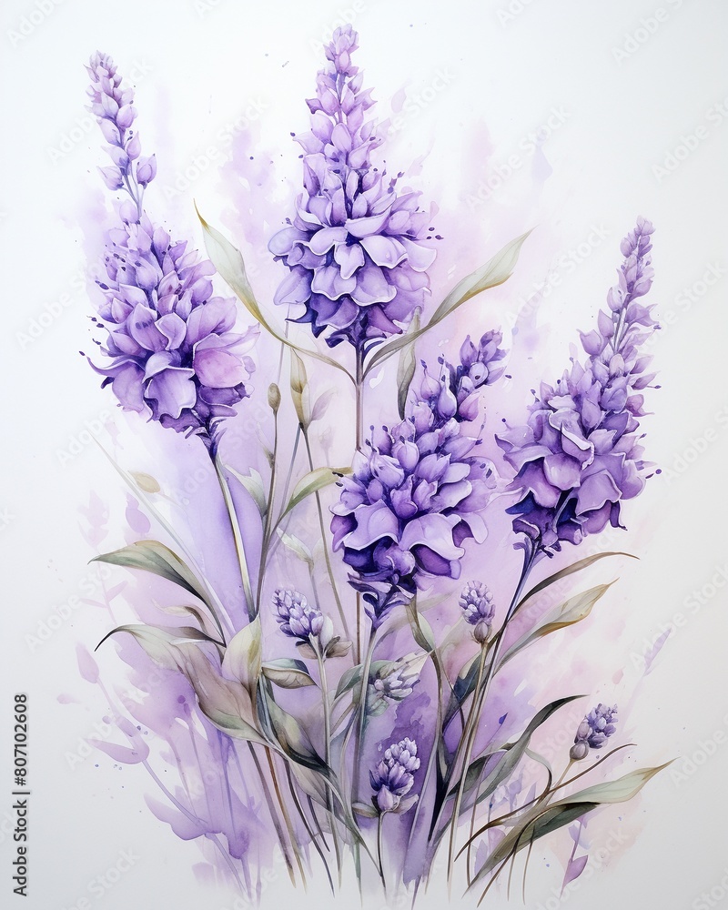 Obraz premium A bouquet of charming purple flowers