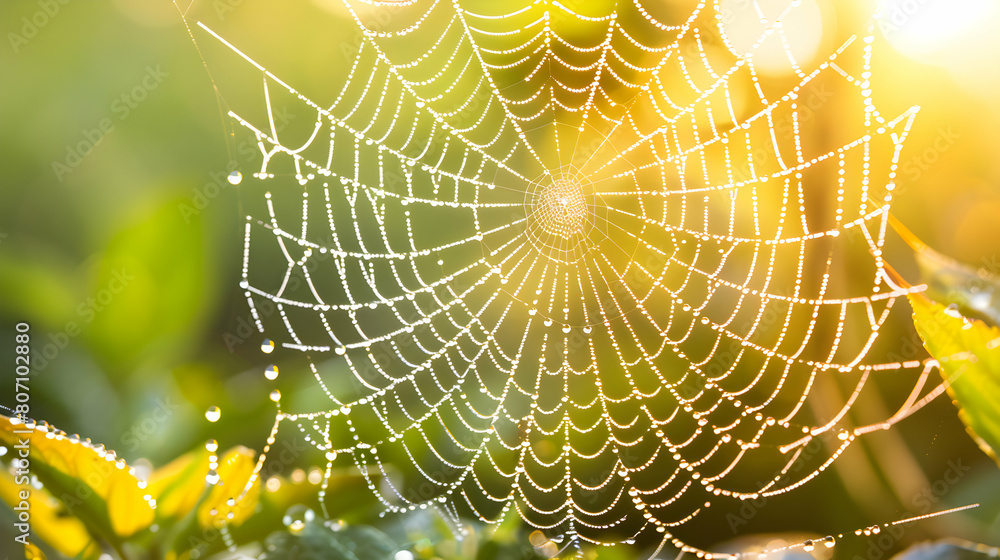 Early Morning Dew Clings to Spider Webs - Capturing Intricate Web Patterns in Soft Light
