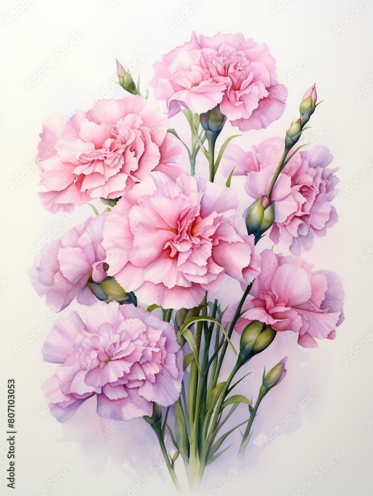 A bunch of pink carnations A bunch of pink carnations