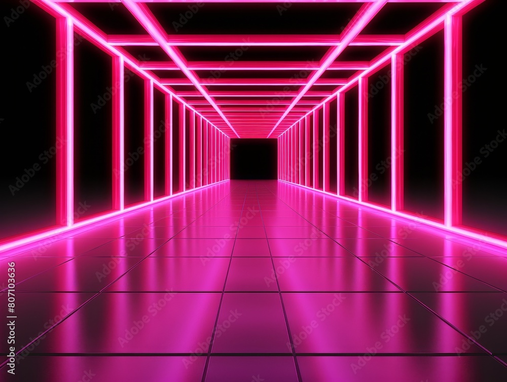 Pink light tunnel.