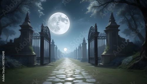 A pathway of moonbeams leading to the gates of ete
