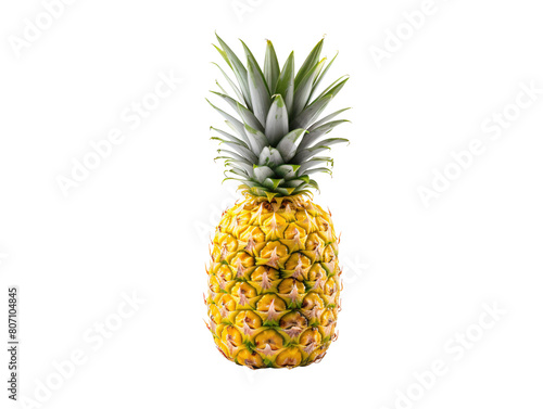 a pineapple with green leaves