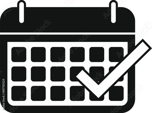 Approved calendar event icon simple vector. Meeting timeframe. Agenda arrow