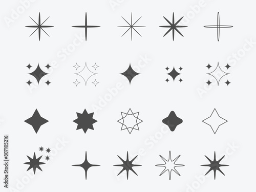 Stars collection. Star vector icons. Golden and Black set of Stars, isolated on transparent background. Star icon