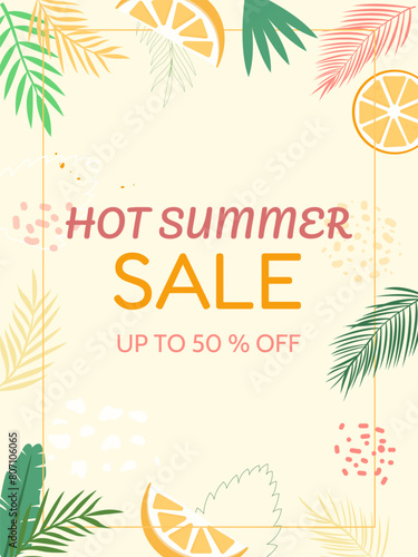 summer discount flyer, hot summer discounts poster