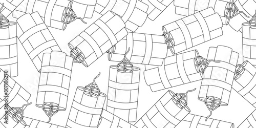 black white dynamite seamless pattern
