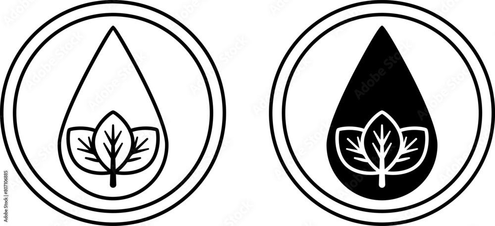Paraben Free Icons. Black and White Vector Icons of Leaves in a Drop. Product Safe for Skin and Health. Tag, Label for Natural and Organic Cosmetics Paraben Free Icons. Black and White Vector Icons of Leaves in a Drop. Product Safe for Skin and Health. Tag, Label for Natural and Organic Cosmetics