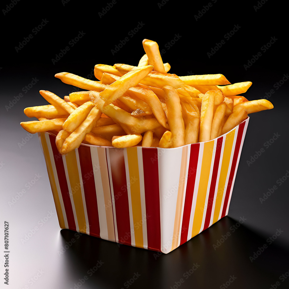 Frites Fast Food barquette de frites dores prtes manger isol,panier de frites,chip,fast ...