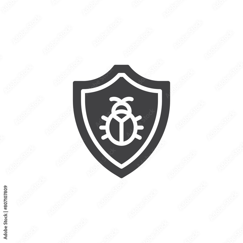 Computer bug protection vector icon Computer bug protection vector icon