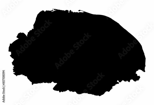 Norfolk county silhouette map