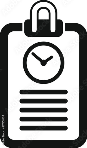 Clipboard duration event icon simple vector. Concept minute. Education agenda