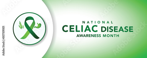 May is Celiac Disease Awareness Month. Holiday concept. Template for background, banner, card, poster with text inscription. Vector EPS10 illustration.