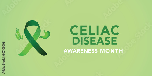 May is Celiac Disease Awareness Month. Holiday concept. Template for background, banner, card, poster with text inscription. Vector EPS10 illustration.