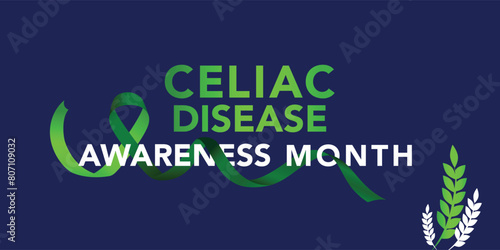 May is Celiac Disease Awareness Month. Holiday concept. Template for background, banner, card, poster with text inscription. Vector EPS10 illustration.