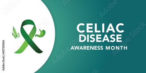 May is Celiac Disease Awareness Month. Holiday concept. Template for background, banner, card, poster with text inscription. Vector EPS10 illustration.