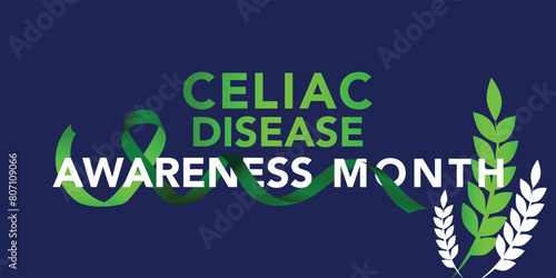 May is Celiac Disease Awareness Month. Holiday concept. Template for background, banner, card, poster with text inscription. Vector EPS10 illustration.