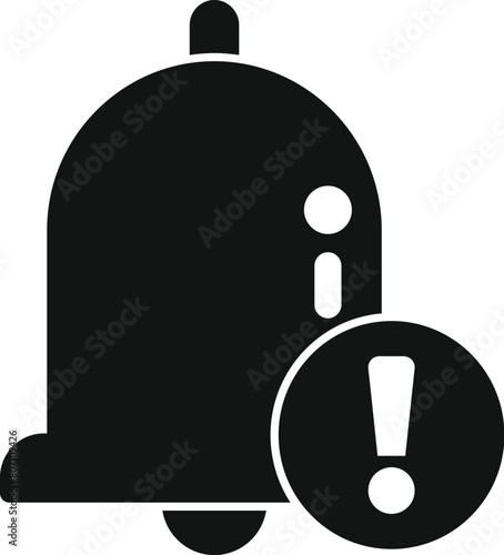 Notification of deadline icon simple vector. Duration of work. Overtime hour