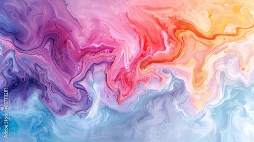 A soothing display of fluid art, featuring swirling patterns in soft pastel tones of pink, purple, and blue, ideal for modern decor.