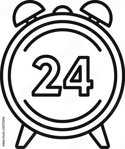Duration of alarm clock icon outline vector. Deadline time. Research online