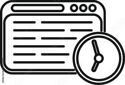 Web site duration work icon outline vector. Digital hour. Fixed length