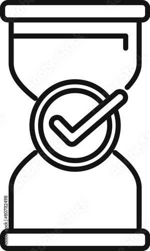 Hourglass approved duration icon outline vector. Plan time event. Timer element