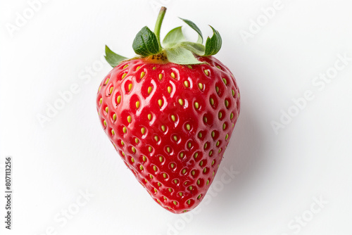 Delicious fresh red Strawberries on white background  top view  Ripe  juicy Strawberries for design