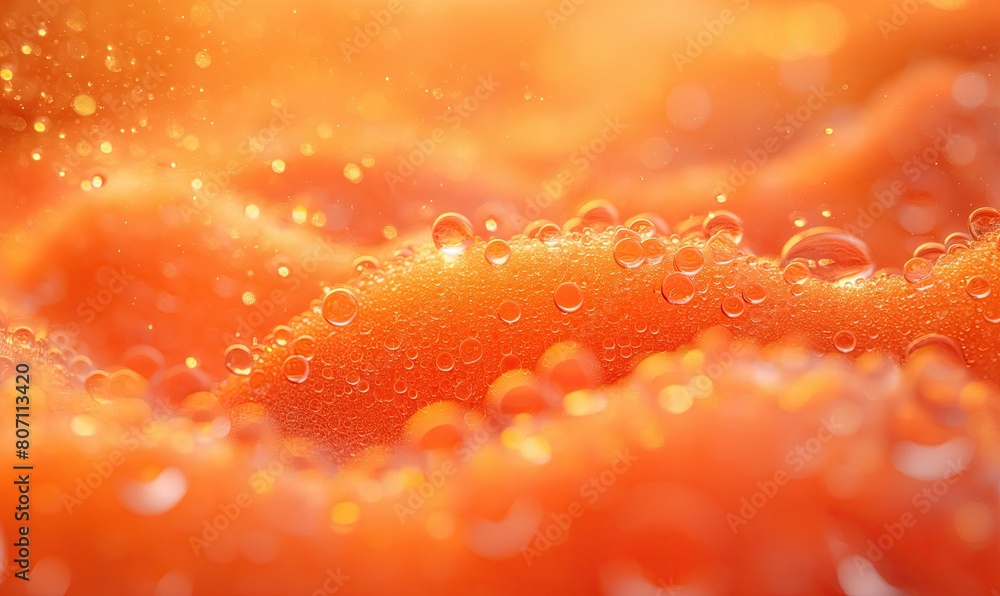 Water Droplets on Orange Surface. Generative AI Water Droplets on Orange Surface. Generative AI
