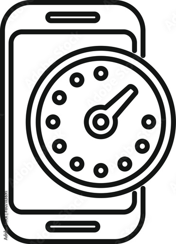 Smartphone timekeeper icon outline vector. Concept design. Loan fixed time