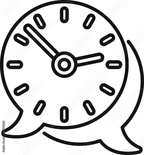 Duration time of chat meeting icon outline vector. Event deadline. Shape digital