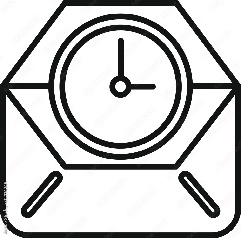 Mail info meeting duration icon outline vector. Time schedule. Job period Mail info meeting duration icon outline vector. Time schedule. Job period