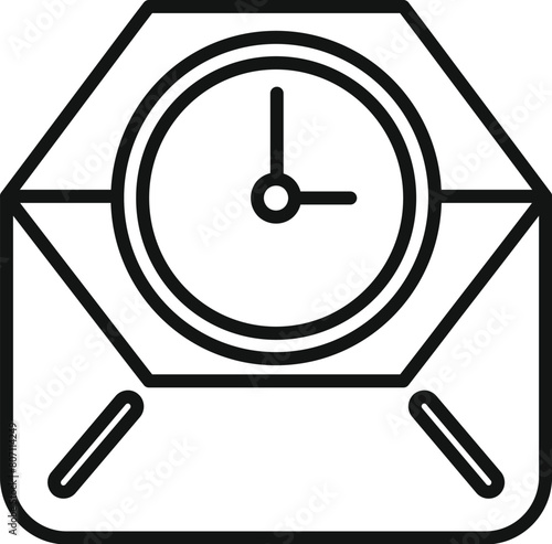 Mail info meeting duration icon outline vector. Time schedule. Job period