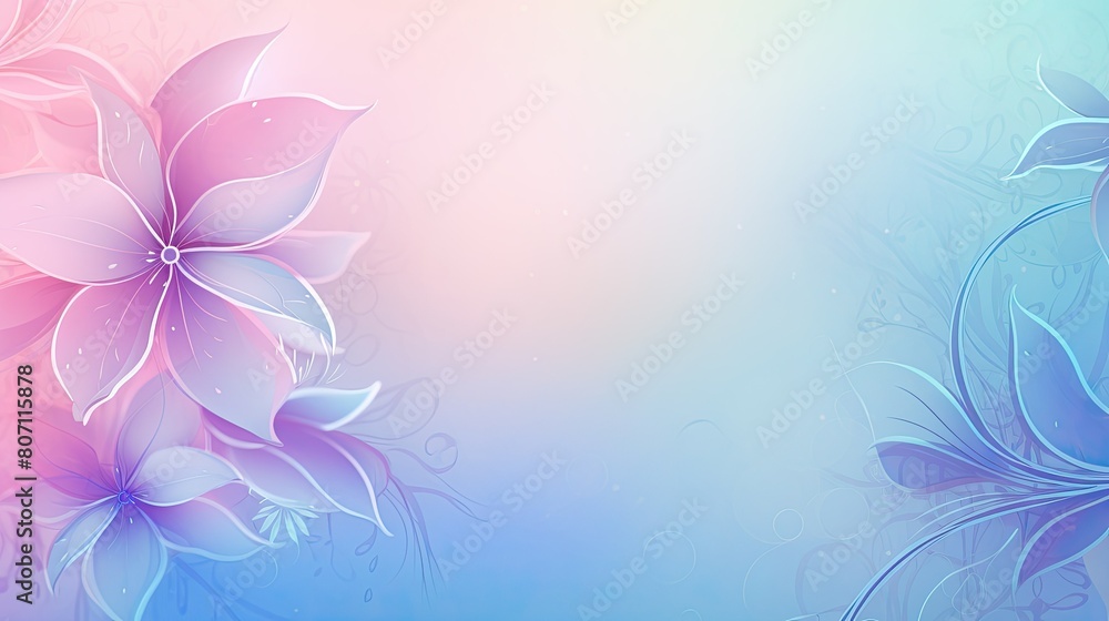 Soft gradient background with delicate floral elements