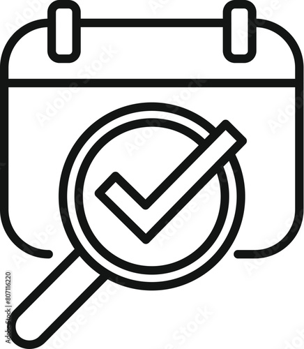 Duration calendar icon outline vector. Approved event. Element overtime