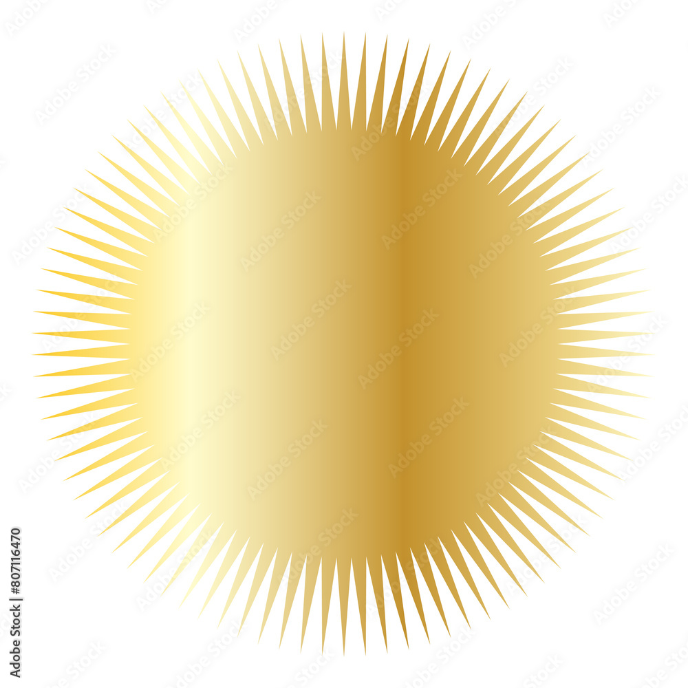 Gold Sun Star Symbol Icon. Christmas or New Year Decoration Part Element. Gold Sun Star Symbol Icon. Christmas or New Year Decoration Part Element.