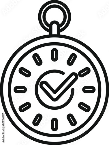 Classic stopwatch duration icon outline vector. Clock event. Timer schedule