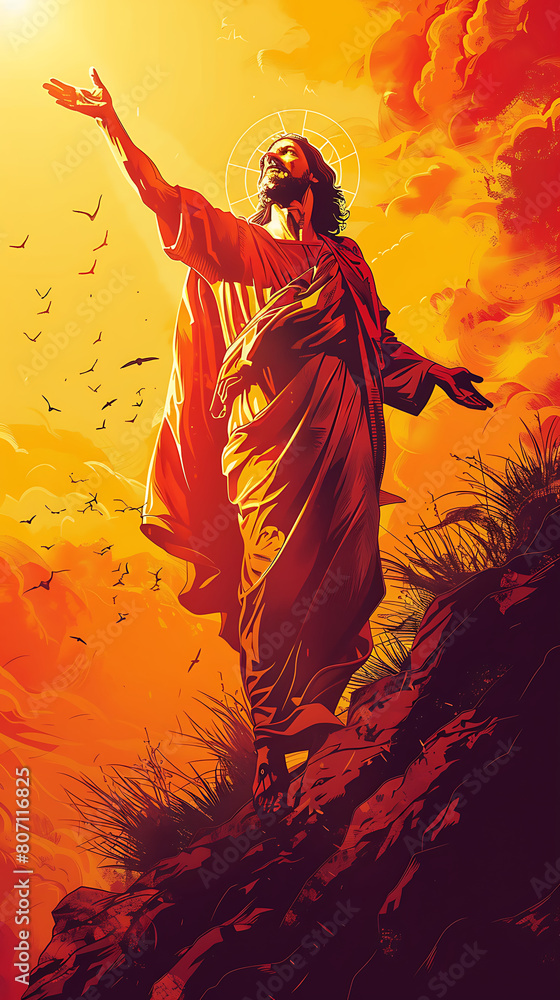 Fototapeta premium Resurrection of Jesus, ascension of Сhrist