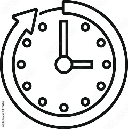 Duration of hour clock icon outline vector. Event schedule. Agenda period