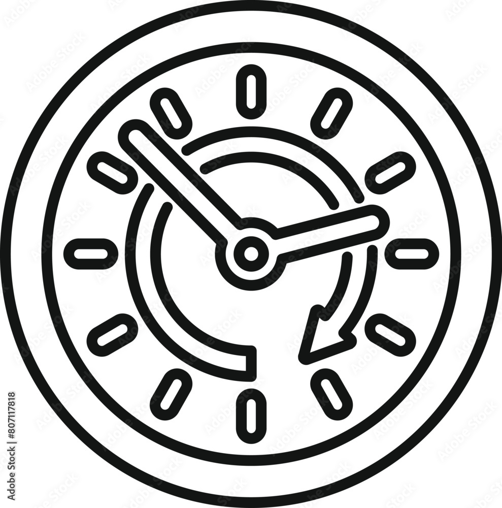 Wall clock hour duration icon outline vector. Event schedule. Date plan present