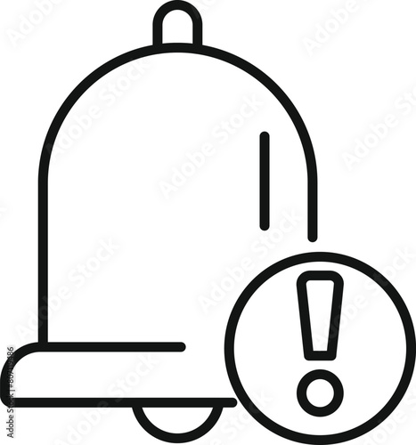 Notification of deadline icon outline vector. Duration of work. Overtime hour