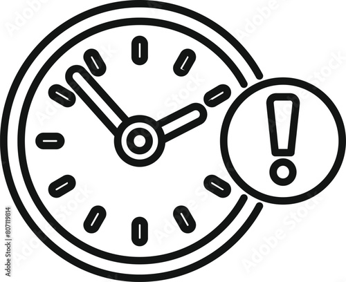 Duration hour concept icon outline vector. Overtime deadline. Agenda schedule